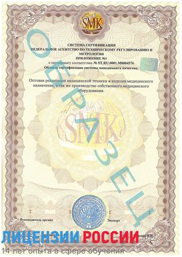 Образец сертификата соответствия (приложение) Апатиты Сертификат ISO 13485